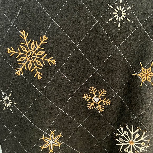 🎉HP🎉 Herman Geist Hand Beaded Snowflake Wool Jacket - Picture 11 of 11